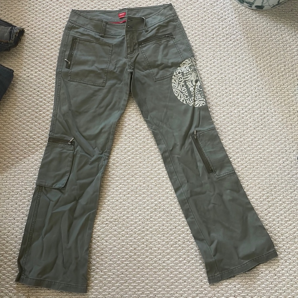 Esprit Cargo Straight Leg Pants with Zip Detailing.